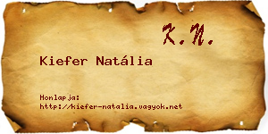 Kiefer Natália névjegykártya